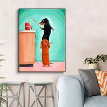 Dachshund Sausage Dog Art Poster Wall Funny Pet Dog Animal Picture Canvas Print For Living Room Home Decor Painting Gift Cuadros - 彩色 - 查看 4