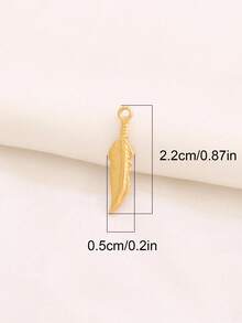 3个不锈钢叶子吊坠，适用于DIY珠宝制作，18K镀金植物吊坠珠宝配件