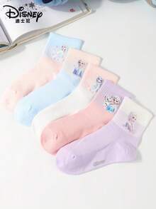 Disney 5双装儿童卡通袜子，女童春夏袜，男童透气婴儿袜，适合上学/居家穿着 - 彩色 - 查看 6