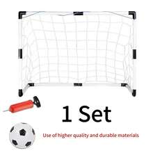 1 Set Foldable Soccer Goal Frame, Portable Indoor/Outdoor Detachable Training Net With Air Pump, Outdoor Soccer Goal, Soccer Sports Accessories, Soccer Practice Gear, Durable Plastic Material To Improve Accuracy, Suitable For Soccer Field Equipment, Playground Accessories, Outdoor Activities, Sports Gear, Soccer Gifts, Men's Gifts, Soccer Matches, Team Sports, Home Entertainment, Backyard Sports, Sports Gifts, Personalized Gifts
