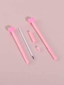 4pcs/Pack Heart-Shaped Simple Ballpoint Pens, Valentine's Day Themed Stationery, Essential Pens For Exams And Office Use, Gifts For Friends - Pink - View 9