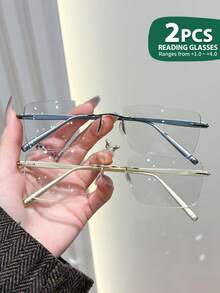 Rivsar 2件組中性閱讀眼鏡，新款貓眼拼接閱讀眼鏡，彈簧鏡腿貓眼鏡框，高清晰護眼，長久佩戴不暈眩，適合閱讀/縫紉/商務/辦公/優雅/日常佩戴中性近視眼鏡，輕量耐用圓形彈簧鏡腿鏡框，適合運動防滑，舒適電腦閱讀，抗眼睛疲勞閱讀眼鏡，方便攜帶設計適合各種臉型，奢侈品牌設計師眼鏡，節日禮物，送給父母的禮物，萬聖節，情人節，聖誕節 - E - 查看 9