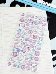 3D Embossed Crystal Stickers, Fruit Rabbit Pattern, Children's Handmade Educational DIY Decorative Materials, Gift Stickers, Spiral Notebook, Office & Study Supplies, Unisex, Improve Work Efficiency, Office & Study Supplies