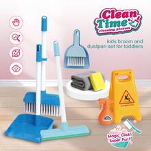 7pcs/9pcs Children's Play Cleaning Tool Set Includes Broom, Mop, Dustpan, Spray Bottle, Sponge, And More Household Chore Role-Play Toys Parent-Child Interactive Cleaning Games Suitable For Boys And Girls Aged 3 And Up Ideal Birthday And Holiday Gift Choice - Multicolor - View 2