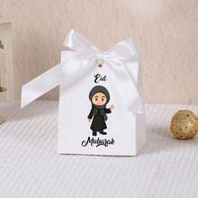 10pcs Eid Mubarak Paper Gift Box Cartoon Muslim Kid Pattern With Ribbon Bow Eid Al-Fitr Candy Chocolate Packaging Box For Festival Party - Eid Al-fitr Mini Standee - View 17