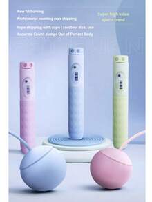 2-In-1 Weighted Ball Jump Rope Trainer | Detachable Weighted Ball & Dual-Use Design | Mechanical Counter & Adjustable Weight - Multicolor - View 13