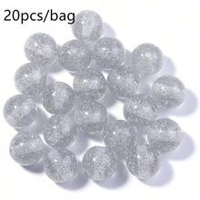 20pcs/Pack 12mm Resin Glitter Starry Round Beads, Shiny Sparkly Beads For Bracelet, Necklace, Jewelry Making DIY, Autumn/Winter - Glitter Beads - View 11