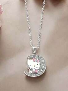 一套高端时尚闪亮银饰套装 - 包括Hello Kitty吊坠项链和“LOVE”手链，三丽鸥官方授权时尚情人节礼物，送给女朋友的理想之选 - 彩色 - 查看 11