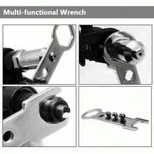Electric Rivet Nut Gun Adapter, Cordless Drill Riveting Tool, Multipurpose Insert Nut Pull Rivet Gun For DIY & Industrial Use - Negro - Ver 7