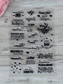 1 Transparent Rubber Stamp Retro Rubber Transparent Card French Love Flower Making Stamp DIY Scrapbook Photo Magazine Album Decoration Stamp - Black - View 2