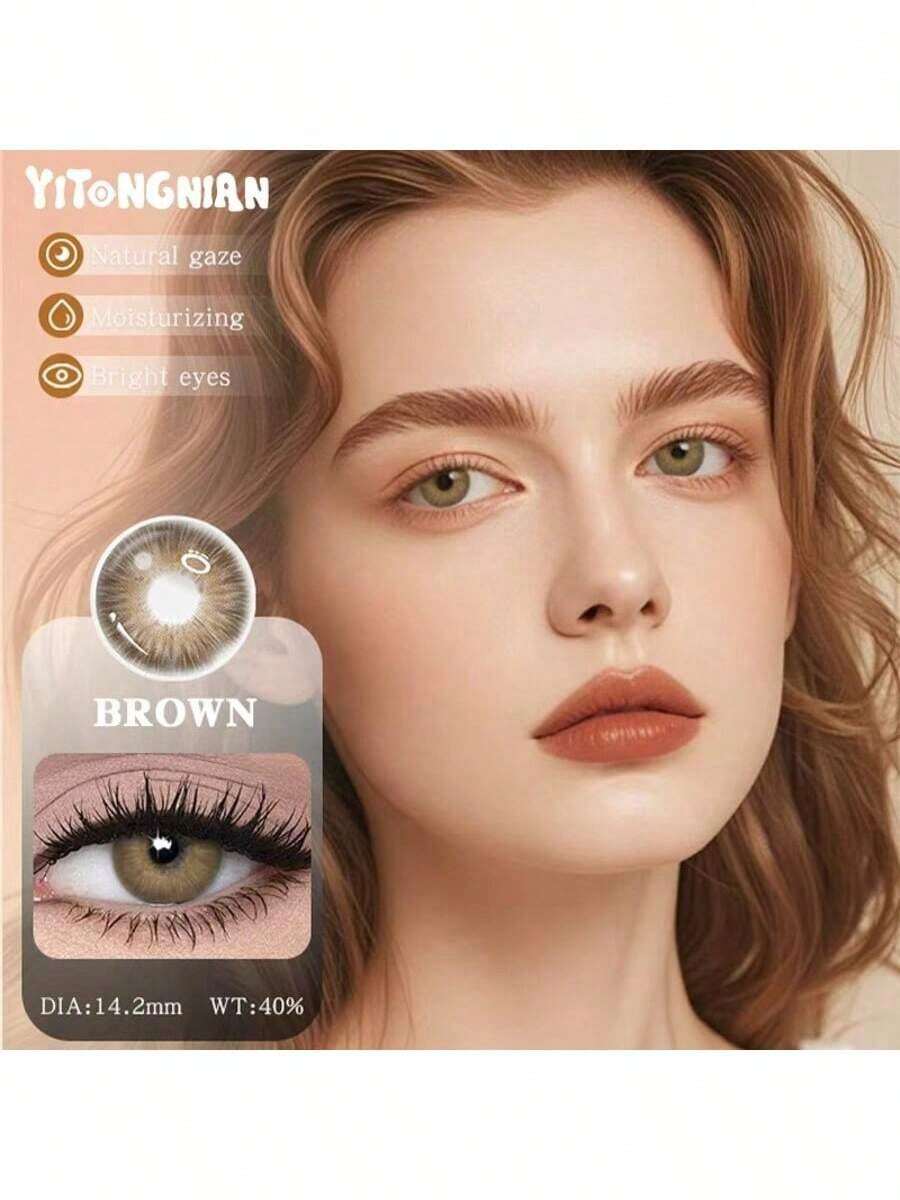 3D Contact Lens Touch Control Box Set, Tweezers Disassembly Tool, Portable Travel Accessories, Suitable For Daily Outdoor Use, Holiday Gifts, Halloween Role-Playing Special, Costume Party Equipment. - Màu nâu  Mocha - Xem 1