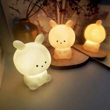 1pc Easter Bunny Night Light, Cute Rabbit Desk Lamp, Standalone Plastic LED Light, Battery Powered (Button Cell), Great For Bedroom, Easter Decor, Birthday Gift - Night Light - View 3