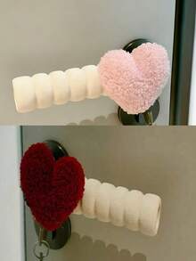 2PCS/1PCSHeart-Shaped Door Handle Anti-Static Cover, Ins-Style Door Decor, Anti-Scratch, Anti-Collision, Cute Pink Heart-Shaped Door Stopper Cover, Soft Material, Oval Design Suitable For Valentine's Day And Wedding Decorations, Home Decor - Multicolor - View 3