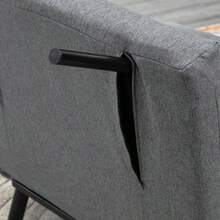 HOMCOM Armchair Bed, Folding Armchair With Bed Function, Adjustable Backrest, Dark Grey