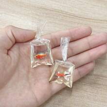 5/10件装逼真树脂配件DIY首饰，透明鱼形小物件，小型装饰吊坠，适用于DIY手工首饰制作，项链，手链，耳环，包链，钥匙扣，拉链装饰 - 彩色 - 查看 6