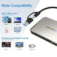 USB To DisplayPort And HDMI Adapter,DisplayLink Dual 4K@60Hz Monitor Hub,For Laptop/Desktop/Tablet/Phone,Compatible With Windows And M1/M2 - Silver - View 4