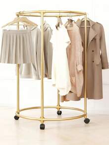 Metal Floor Standing Clothes Rack, Garment Drying Rack, Round Clothes Hanger - Freestanding Display Rack Suitable For Home, Retail Stores And Shopping Malls, Drying Rack