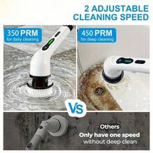 1 Piece Multifunctional Electric Cleaning Brush With Long Handle, Telescopic Extension Rod For Home Use, For Cleaning The Kitchen, Bathroom, And Toilet. Includes 7 Brush Heads For Different Cleaning Scenarios. - Multicolor - View 3