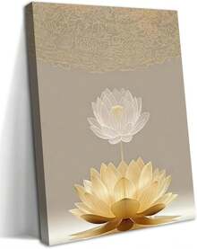 Arte de pared en lienzo de flor de loto – Impresión de póster de meditación espiritual, mentalidad zen, cuadro pacífico para decoración de pared en sala de estar, dormitorio, oficina – x pulgadas, cuadros decorativos para sala, póster, con marco, pósteres, cuadros para la pared, marcos para cuadros, cuadro, Virgen de Guadalupe, salas - transparente - Ver 1