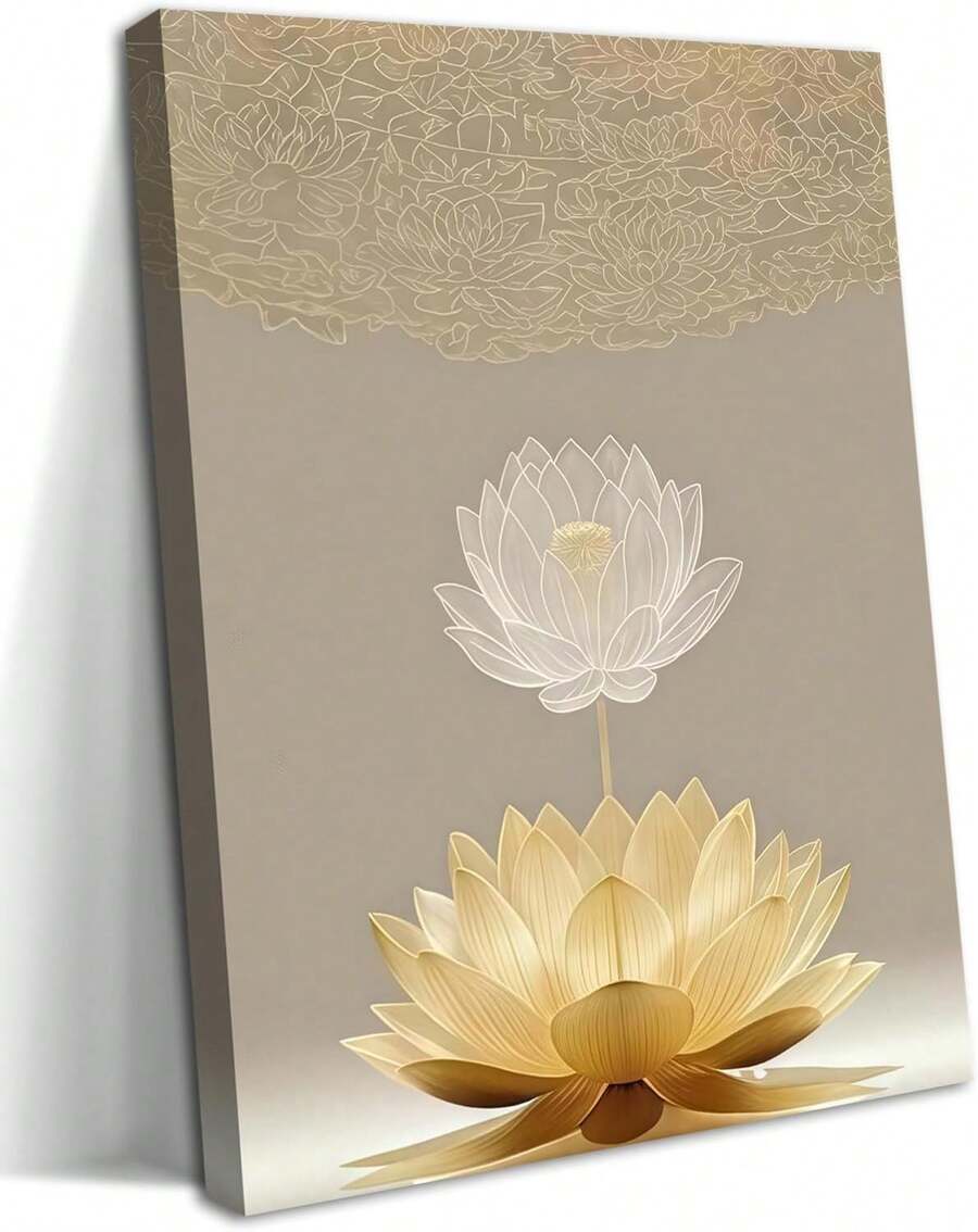 Arte de pared en lienzo de flor de loto – Impresión de póster de meditación espiritual, mentalidad zen, cuadro pacífico para decoración de pared en sala de estar, dormitorio, oficina – x pulgadas, cuadros decorativos para sala, póster, con marco, pósteres, cuadros para la pared, marcos para cuadros, cuadro, Virgen de Guadalupe, salas - transparente - Ver 1