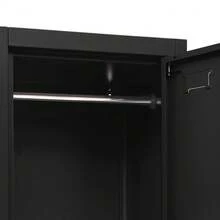 vidaXL Armario de madera negro 38x45x180 cm acier - Negro - Ver 6