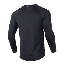Under Armour 男士長袖T恤 UA Tech 2.0 LS 跑步健身日常舒適休閒運動訓練穿著 1328496-001 - 黑色 - 查看 2
