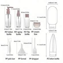 11pcs/Set, Silicone Travel Bottles For Toiletries, Leakproof Empty Refillable Liquid Container Travel Essentials For Cosmetics Shampoo Soap Conditioner Lotion Liquid, Travel Accessories With Portable Storage Bag Split Bottle Travel Spray Bottle Keychain Small Spray Bottle Very Suitable For Easter Gifts Beach Vacation Essentials Travel Essentials Travel Size Toiletries Airplane Travel Essentials - 彩色 - 查看 6