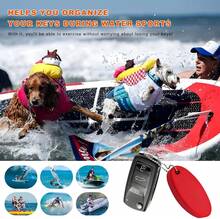 2 Pcs Floating Keychain Oval Foam Float Key Rings Pu Rescue Tube Key Chain Surfing Sailing Water Sports - Red - View 5