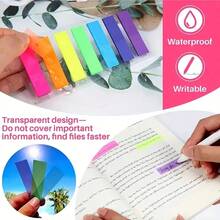 700 Sheets Waterproof Color Index Stickers Index Stickers Student Reading Markers 5pcs Markers Colorful Transparent Waterproof Sticky Notes - Multicolor - View 4
