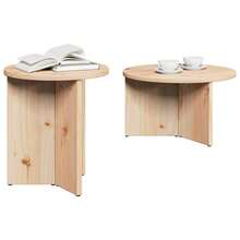 vidaXL Tavolino basso 2 pz Naturel Bois de pin massif - Castano - Visualizzare 1