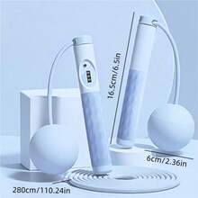 2-In-1 Weighted Ball Jump Rope Trainer | Detachable Weighted Ball & Dual-Use Design | Mechanical Counter & Adjustable Weight - Multicolor - View 6