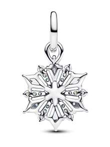 1pc Fashionable Butterfly, Cross, Snowflake, Holographic Heart, Tennis Racket Charm Pendant, Unique Creative Versatile DIY Bracelet Necklace Gift - Silver - View 4