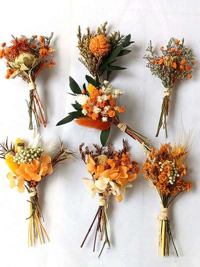 1/2/3/4/6/12/20支迷你干花花束，迷你干花花瓶插花，节日礼物，花瓶填充物，婚礼中心装饰，DIY花束，波西米亚风迷你花束