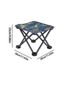 1pc Outdoor Foldable Stool, Portable Folding Bench For Fishing, Painting, Camping - Black - View 3