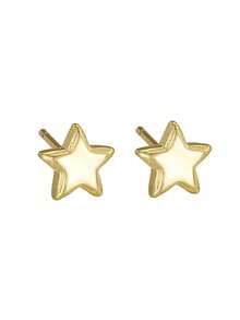 3 Pairs Versatile Minimalist Smooth Star/Heart/Clover Stud Earrings, Suitable For Girls Everyday Wear, All Seasons