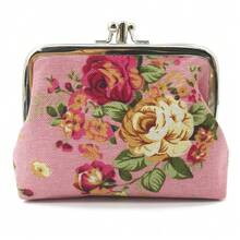 Monederos con hebilla floral linda, monederos vintage con cierre de beso, carteras para cambio - 14 - Ver 1