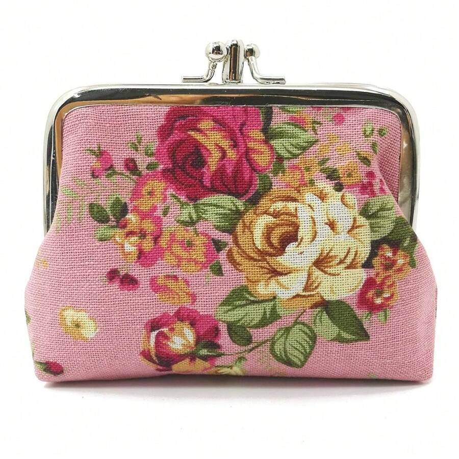 Monederos con hebilla floral linda, monederos vintage con cierre de beso, carteras para cambio - 14 - Ver 1
