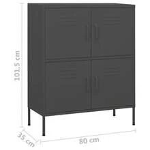 vidaXL Mobile da soggiorno Antracite 80x35x101,5 cm Acciaio - Grigio - Visualizzare 9