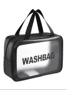 1pc Large Capacity Wet & Dry Separated Travel Toiletry Bag, Suitable For Travel, Vacation, Business Trip Beach Bag - Black - View 14