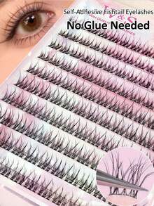 Lvcheryl 100-120pcs/Box 10 Rows Self-Adhesive False Eyelashes, Reusable, No Glue Needed, Waterproof, Natural Look, Suitable For Beginners, Eyelash Clusters, Eyelash Clusters, Individual False Eyelashes, Eyelashes, False Eyelashes - C - View 9