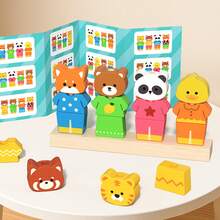 Animal Dressing Set, Column Pattern Matching, Color Recognition Exercise, Fine Motor Early Education, Puzzle Wooden Toys, Bead Matching, Rope Threading Card Puzzle, Building Blocks, Children's Puzzle Toys, Stacking Music Matching Toys, Children's Fine Motor Training, Puzzle Building Blocks, Early Education - Multicolor - View 3
