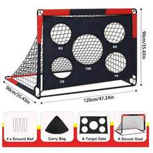 2 In 1 Football Goal Posts For Kids Foldable Football Net Pop Up Goal Target Net - Black - View 2