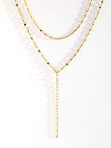 1件装女士时尚简约不锈钢唇链多层长项链