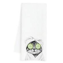 Funny Cat Gifts Hand Towels For Bathroom, Adorable Bathroom Decor, Gifts For Cat Lovers, 16x24 Inch - CAT2 - 查看 1