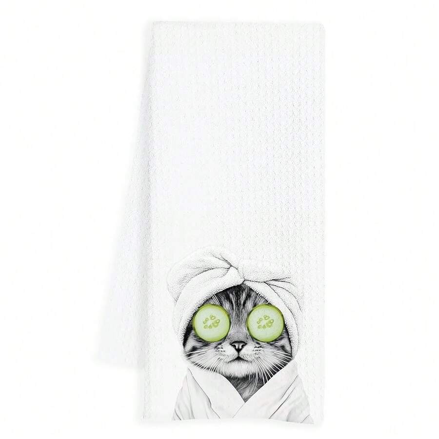 Funny Cat Gifts Hand Towels For Bathroom, Adorable Bathroom Decor, Gifts For Cat Lovers, 16x24 Inch - CAT2 - 查看 1