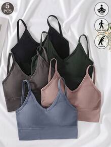 5 件套露背肩带文胸，女士内衣