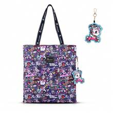 Official Tokidoki Canvas Tote Bag With Unicorno Keychain Cute Shoulder Bag Purses For Women Shopper Bag Handbag Travel Purse Charm - 紫色 - 查看 8