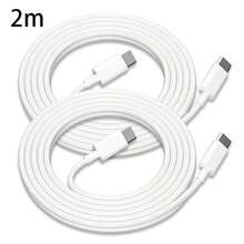 White Solid Color 1 3 Pcs C C Data Cable, Compatible With IPhone 17/16/15 Pro/Plus/Pro Max, Galaxy S25, Pro/Air And More Type C Devices, Charging And Data Transfer Women's Day Gift - White - View 8