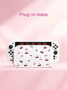 1个粉色爱心樱桃图案保护壳/保护套，兼容Switch 2 (2025)、Switch NS、Switch OLED、Switch Lite，Switch 2/Switch配件，全套包含收纳袋，Switch玩家的最佳礼物 - 彩色 - View 12