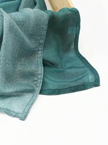 قطعة واحدة وشاح رأس نسائي بطبعة مائية بوهيمية، وشاح رأس مسلم للوقاية من الشمس، وشاح شال أنيق متعدد الاستخدامات مناسب للارتداء اليومي - تدرج اللون الأخضر - مشاهدة 9